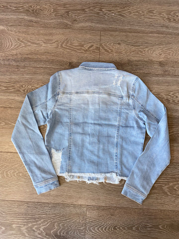 RISEN DISTRESSED VINTAGE FRAYED HEM JACKET