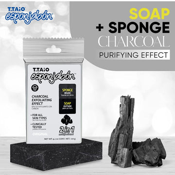 T.Taio Esponjabon Purifying Exfoliating Charcoal Soap Sponge