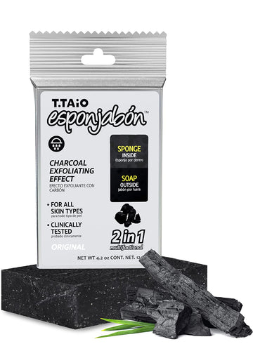 T.Taio Esponjabon Purifying Exfoliating Charcoal Soap Sponge