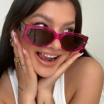 Delis Hot Pink Tortoise Statement Sunglasses