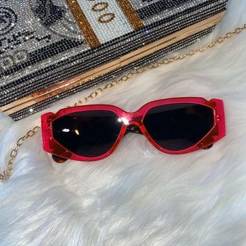 Delis Hot Pink Tortoise Statement Sunglasses