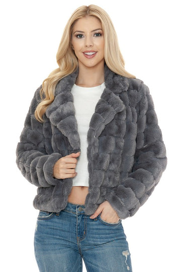 ANNVA Charcoal Faux Fur Jacket