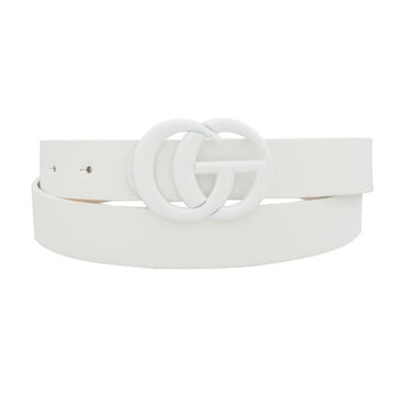 Gio- Slim Letter Design Faux Leather Belt